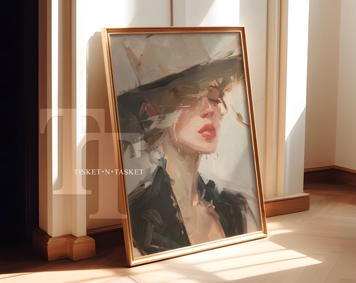 Fashionable Female Abstract Portrait Wall Art Print