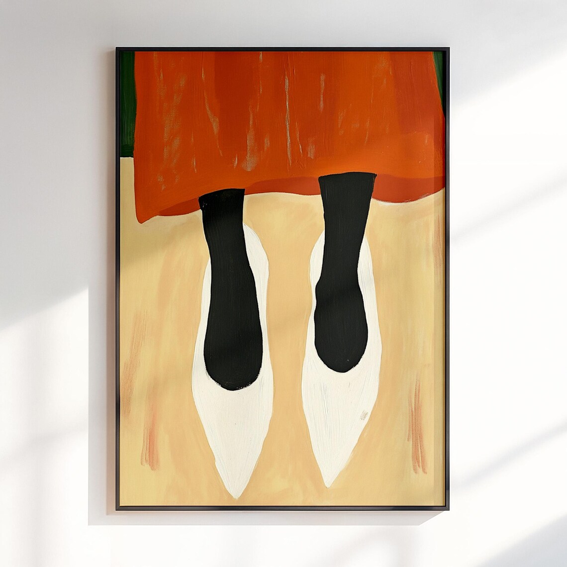 Red Skirt And White Heels In Bold Fashion Illustration Poster