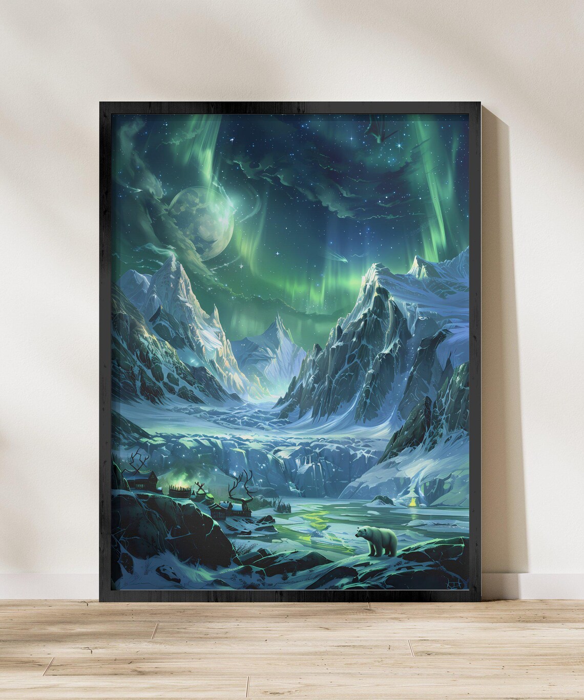 Alaska Aurora Borealis, Northern Lights Landscape Art Print