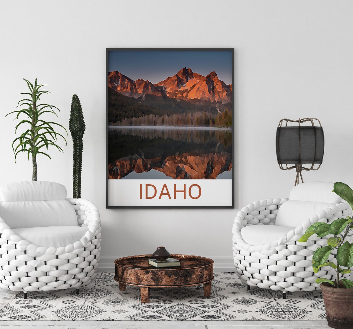 Idaho Print Idaho Art Idaho Wall Art Idaho Painting Idaho Decor Idaho Art Print Idaho Artwork Idaho Poster Idaho Travel - Image 3