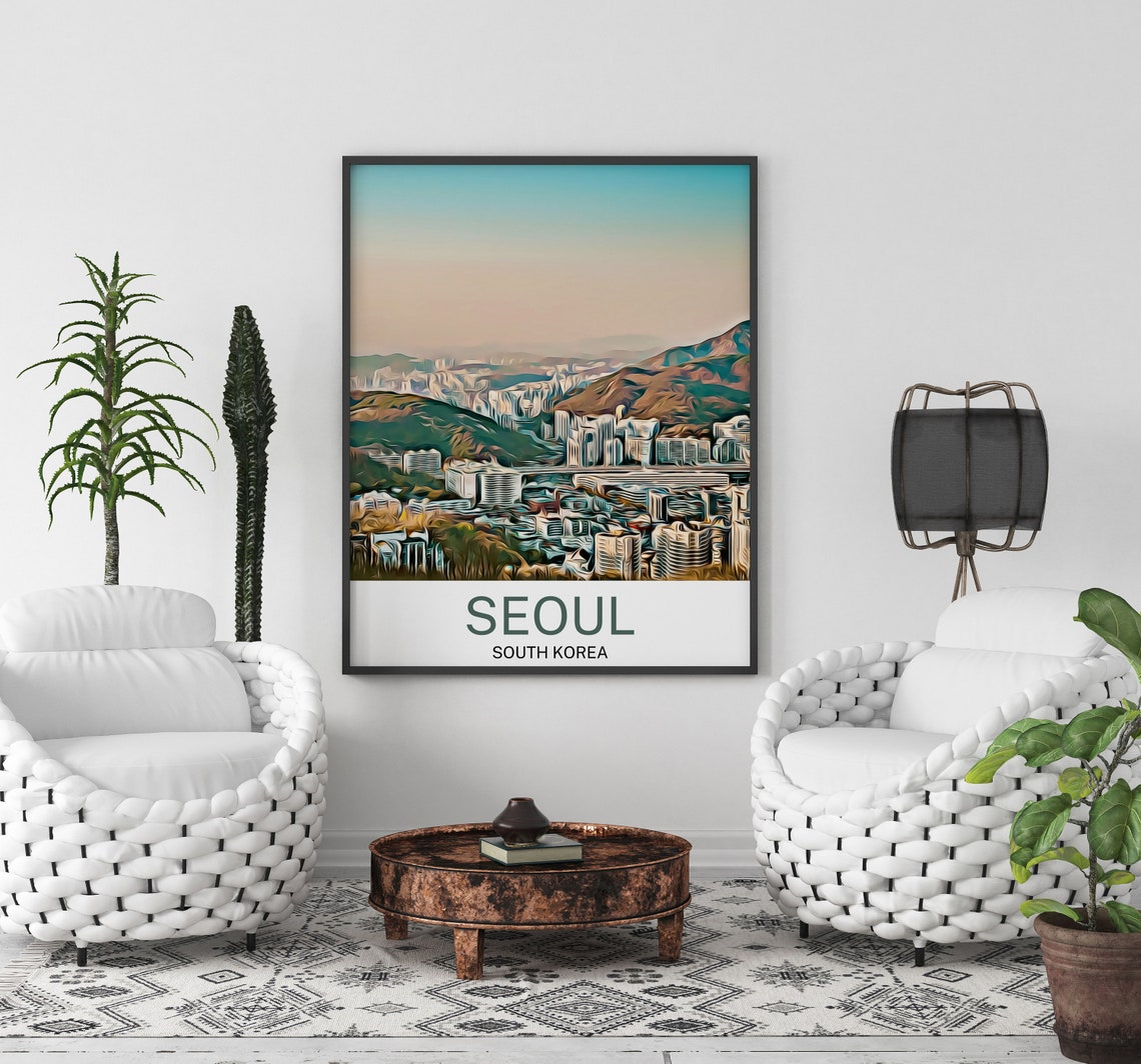 Seoul Travel Print Seoul Wall Art Seoul Art Seoul Artwork Seoul Art Print Seoul Gift Seoul Poster Seoul Travel Poster Print - Image 3