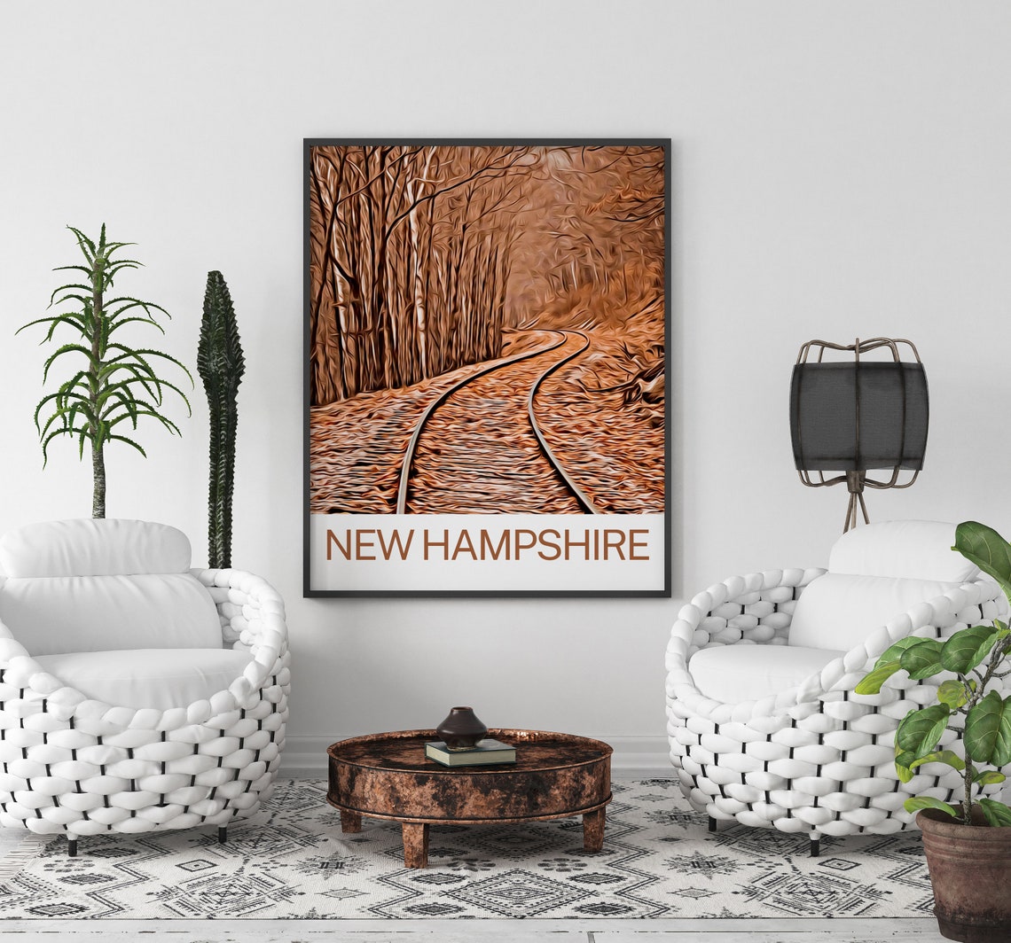 New Hampshire New Hampshire Print New Hampshire Wall Art New Hampshire Poster New Hampshire Wall Decor New Hampshire Souvenir - Image 2