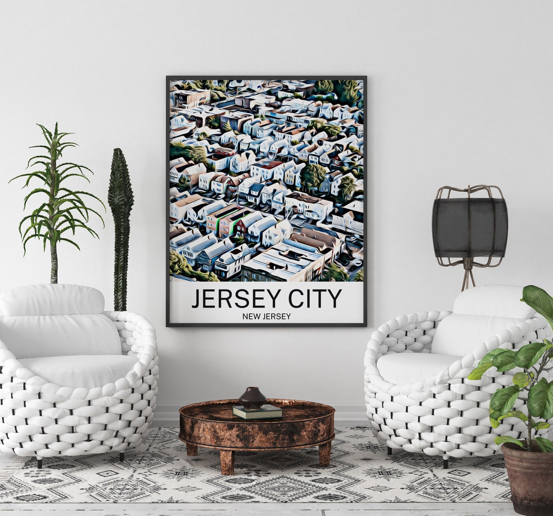 Jersey City Travel Print Jersey City Wall Art Jersey City Art Jersey City Artwork Jersey City Art Print Jersey City Gift - Image 3