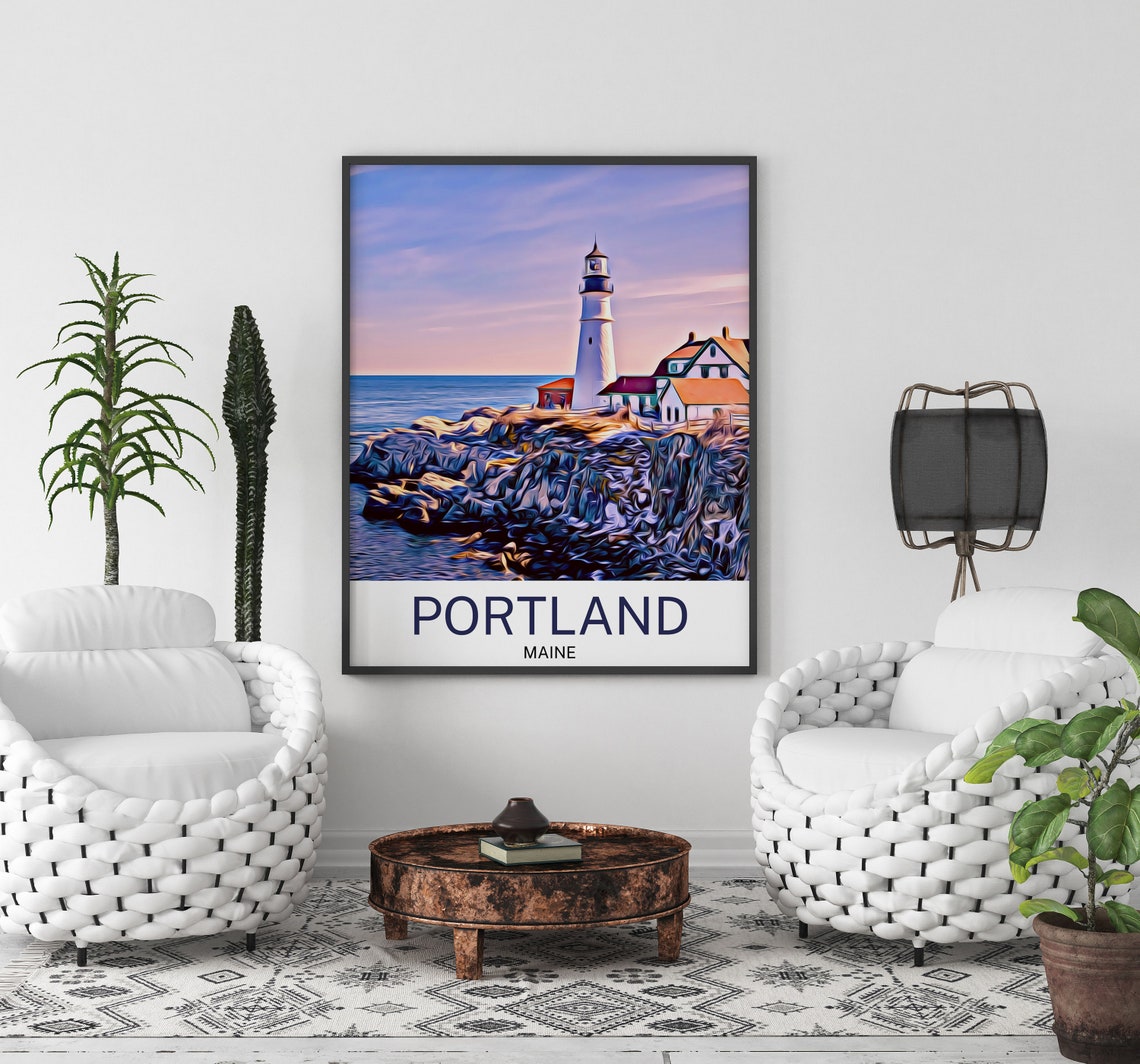 Portland Travel Print Portland Wall Art Portland Art Portland Artwork Portland Art Print Portland Gift Portland Poster Portland - Image 2