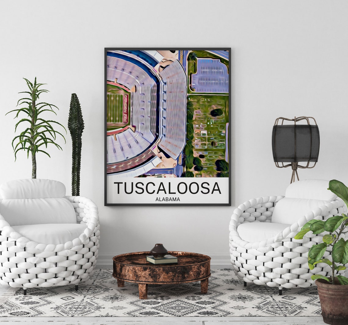 Tuscaloosa Tuscaloosa Print Tuscaloosa Wall Art Tuscaloosa Poster Tuscaloosa Wall Decor Tuscaloosa Souvenir Tuscaloosa Poster - Image 3