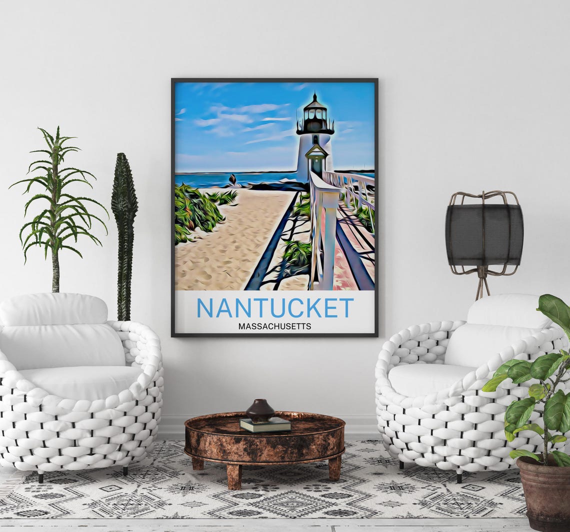 Nantucket Travel Prints Nantucket Art Print Nantucket Wall Art Nantucket Travel Art Nantucket Print Nantucket Poster Massachusetts - Image 2