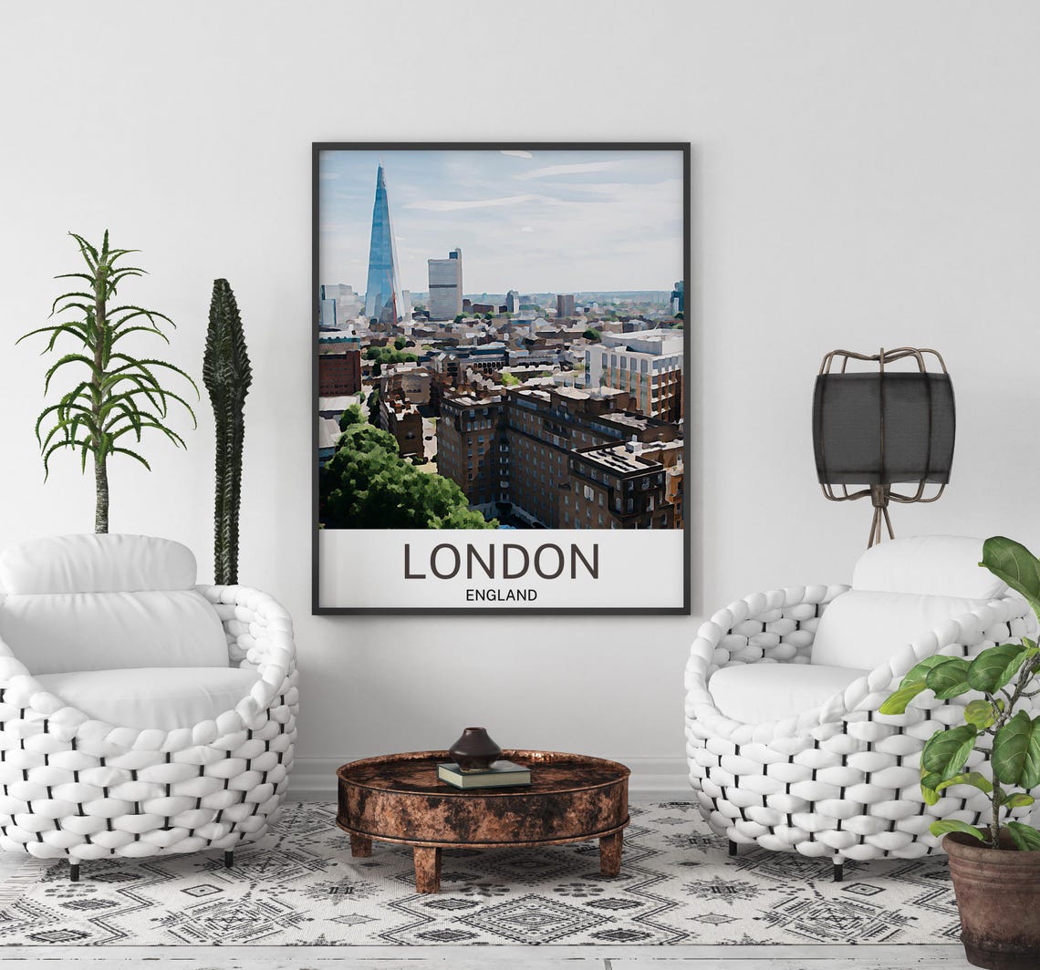 London London Print London Wall Art London Poster London Painting London London Gift Travel Poster Print - Image 2