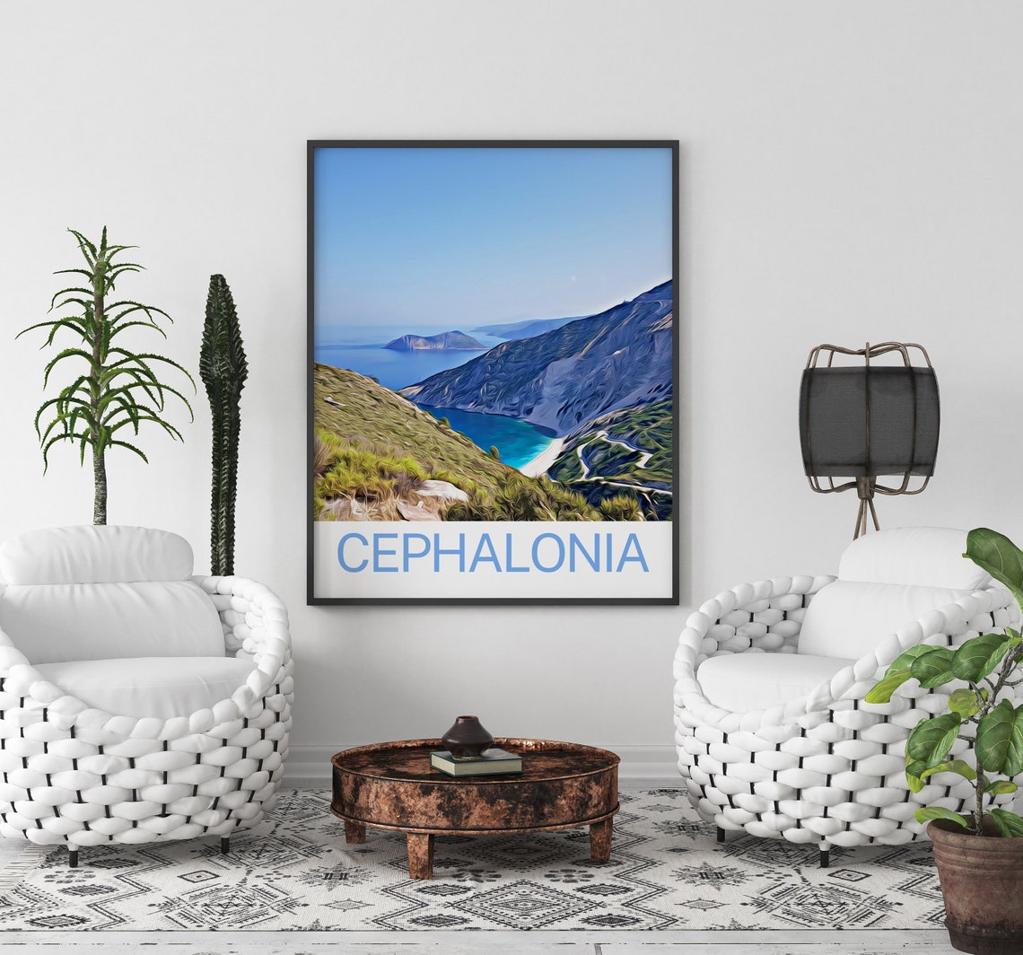 Cephalonia Travel Print Cephalonia Wall Art Cephalonia Art Cephalonia Artwork Cephalonia Art Print Cephalonia Gift Cephalonia Poster - Image 3