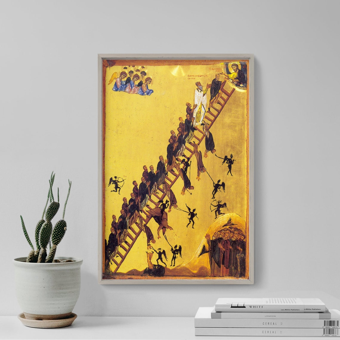 Ladder of Divine Ascent Byzantine Icon Monastery Painting Poster - Image 4