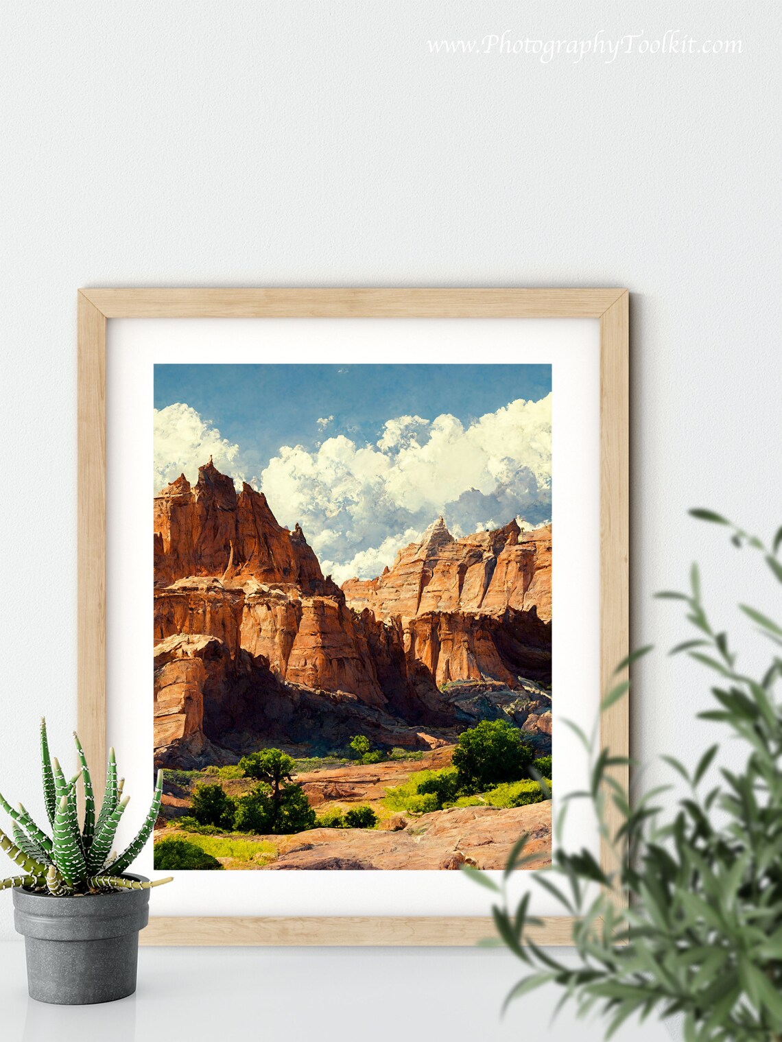Capitol Reef Red Rock Towers Dramatic Clouds Desert Oasis Landscape Print - Image 5