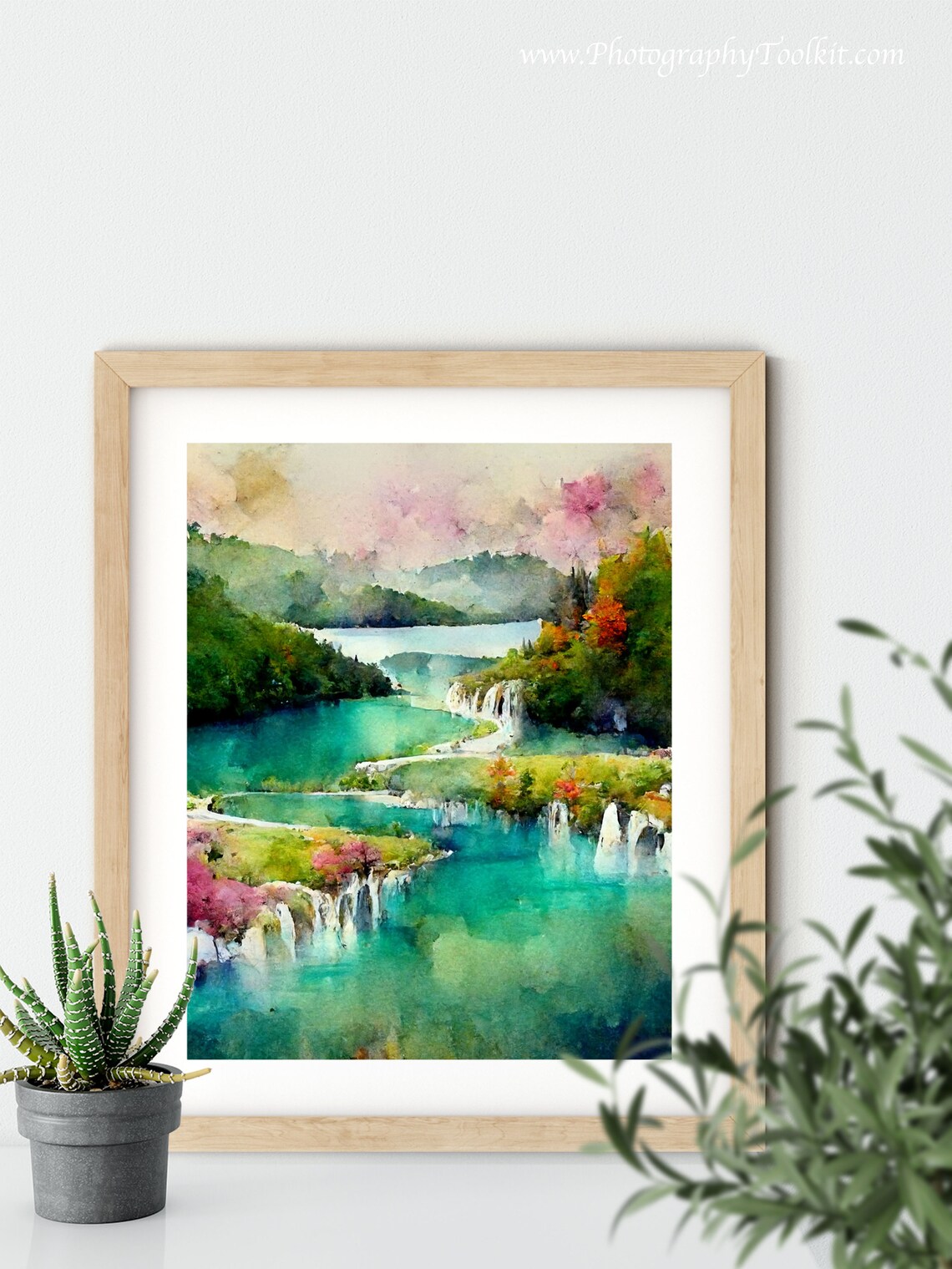 Plitvice Lakes National Park Neutral Landscape Art Print - Image 5
