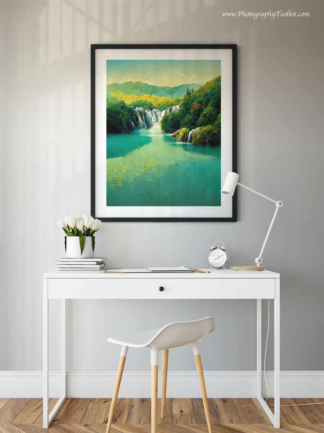 Croatia Wall Art Neutral Lake Picture Lake Landscape Scenic Lake Painting Lake Artwork Lake Poster Croatian Art Croatia Print - Image 2