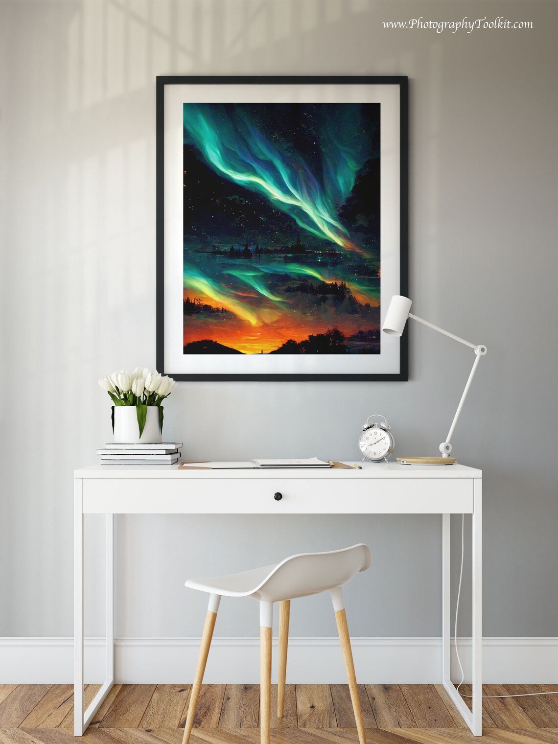 Aurora Borealis Starry Sky Wall Art Print - Image 2
