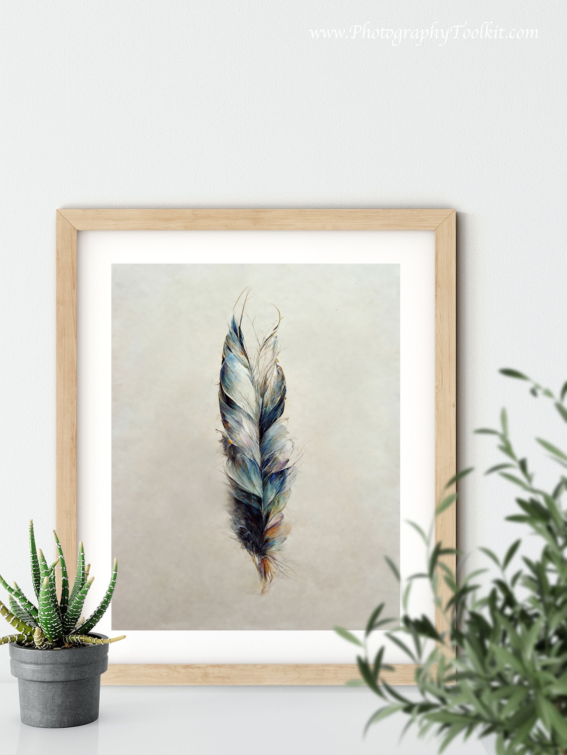 Vintage Feather Art Print, Rustic Wall Decor - Image 4