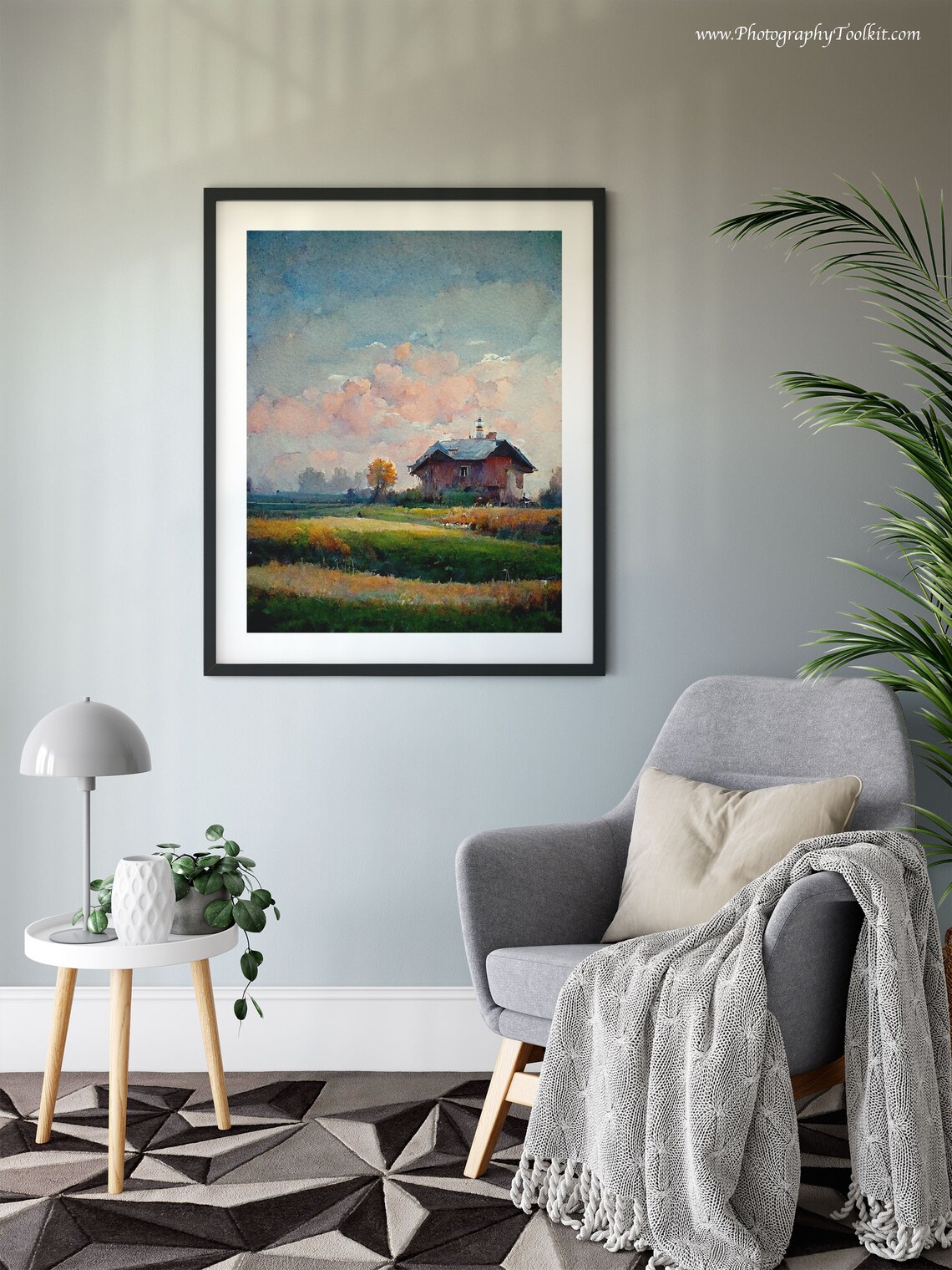 Country Landscape Painting Spring Meadow Art Print - Image 6