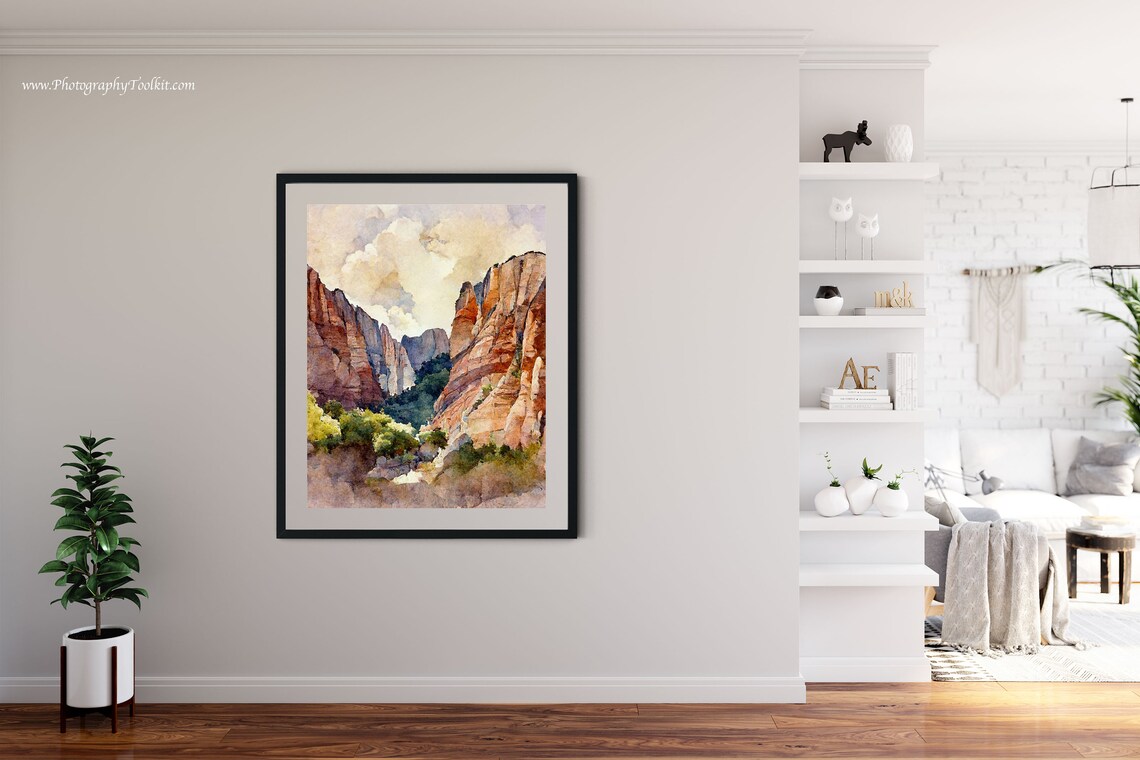 Zion Canyon Print, Boho Western Southwest Decor - Image 4