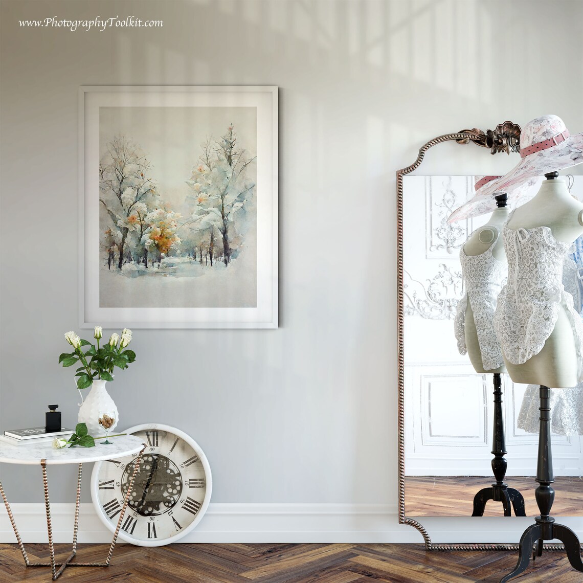 Winter Landscape Forest Watercolor Art Print - Image 6