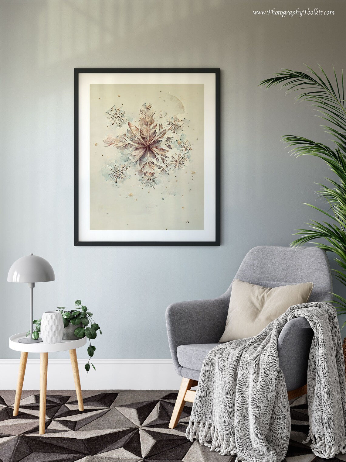 Snowflake Christmas Art Print, Winter Wall Decor - Image 6