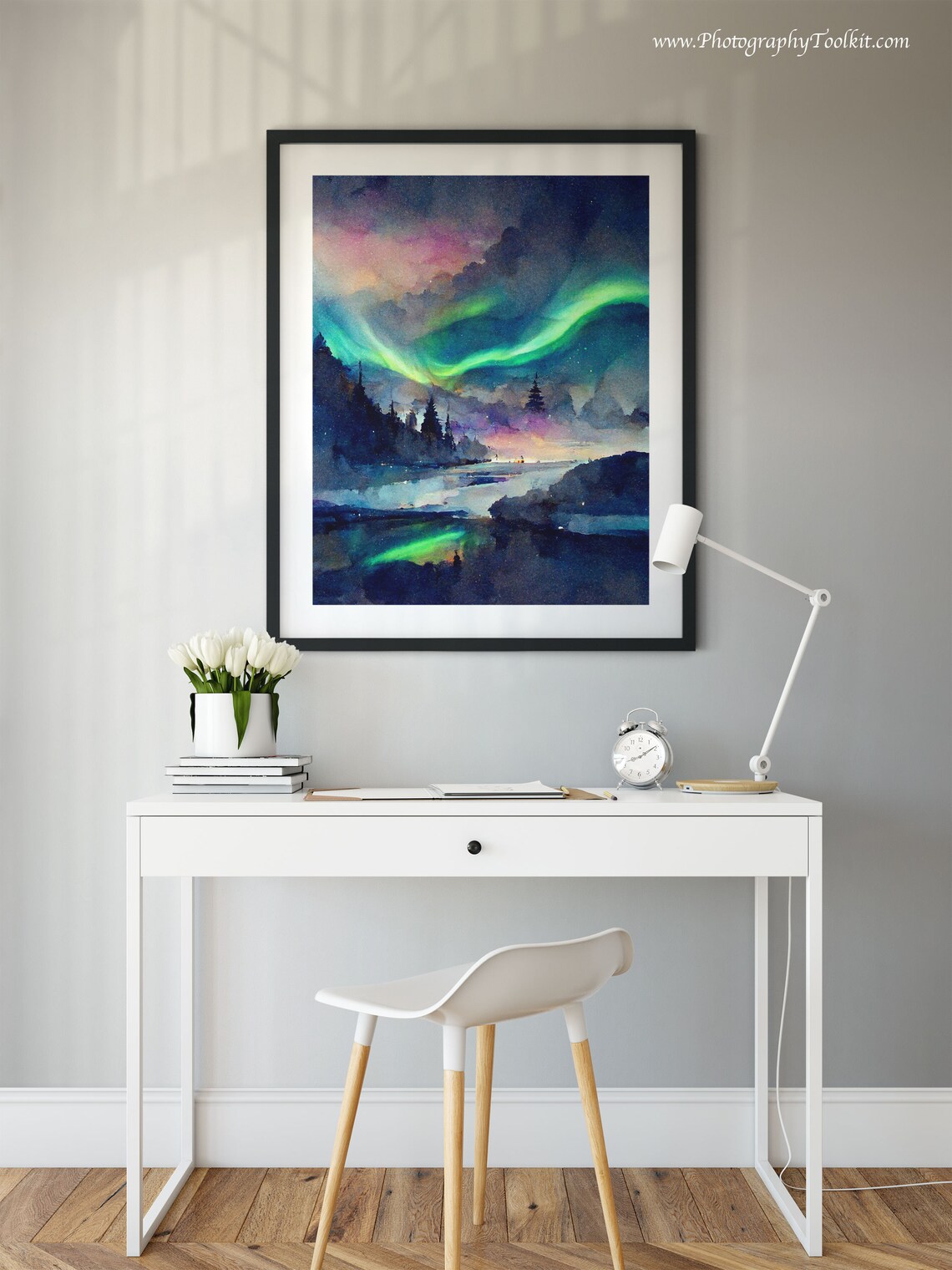 Aurora Borealis Art, Northern Lights Night Sky - Image 2