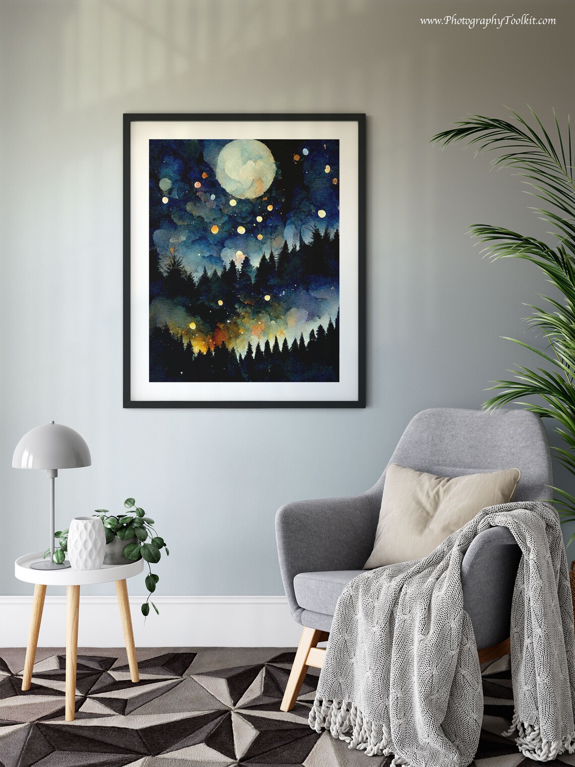 Starry Night Star Patterns Art Print, Moon Decor - Image 6