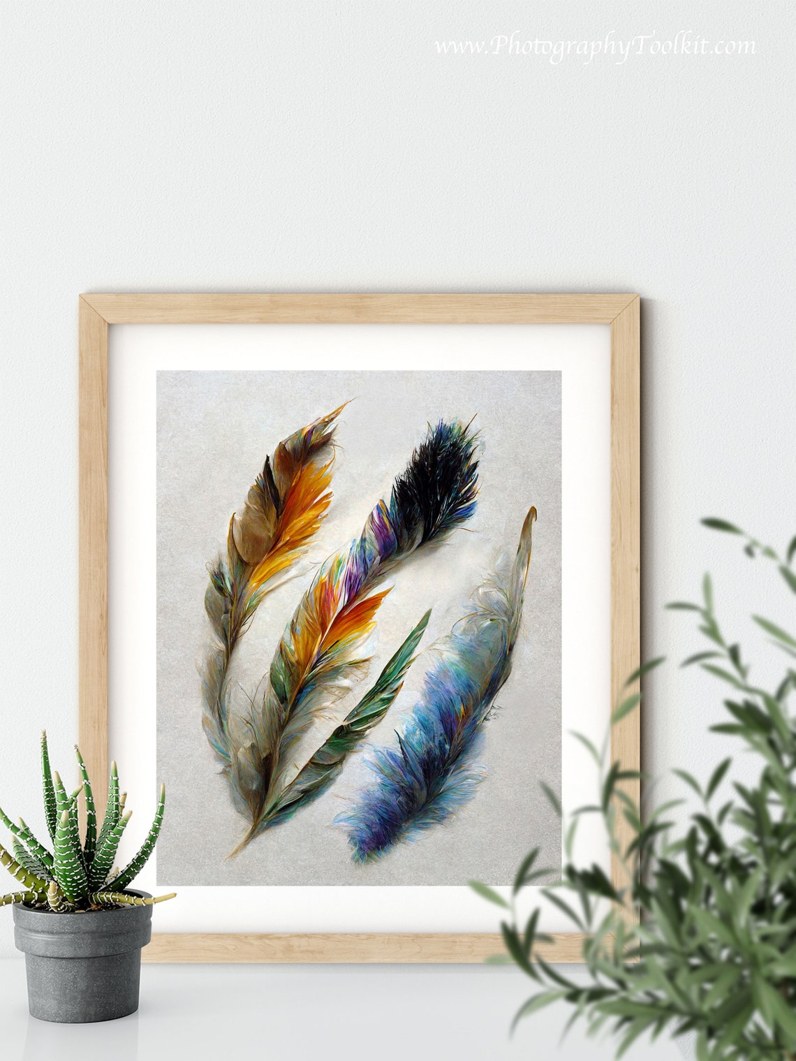 Feather Prints Feather 3 Feathers Feather Art Feather Wall Art Feather Poster Vintage Feather Print Rustic Wall Art - Image 4