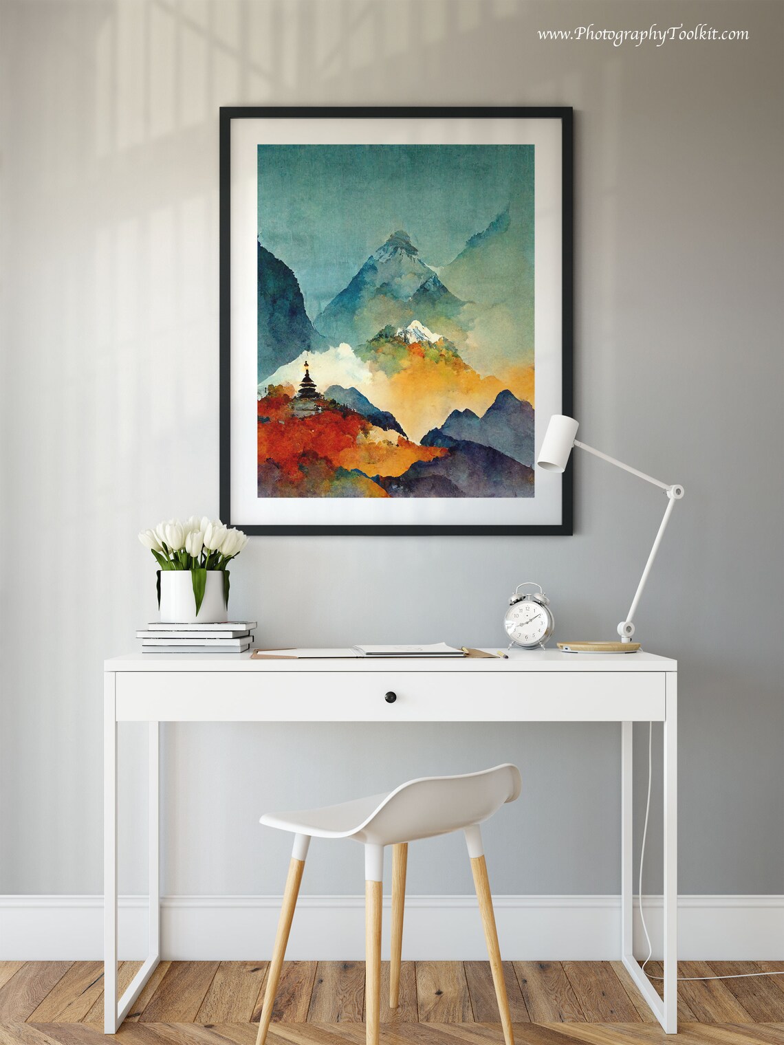Minimalist Nepal Mountain Poster, Nature Art Print - Image 2