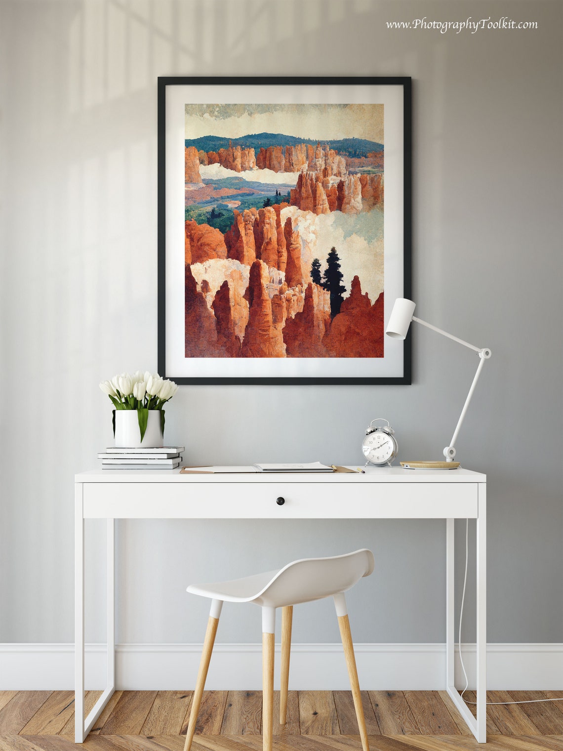 Bryce Canyon Red Rock Hoodoos Vintage Landscape Travel Poster - Image 2