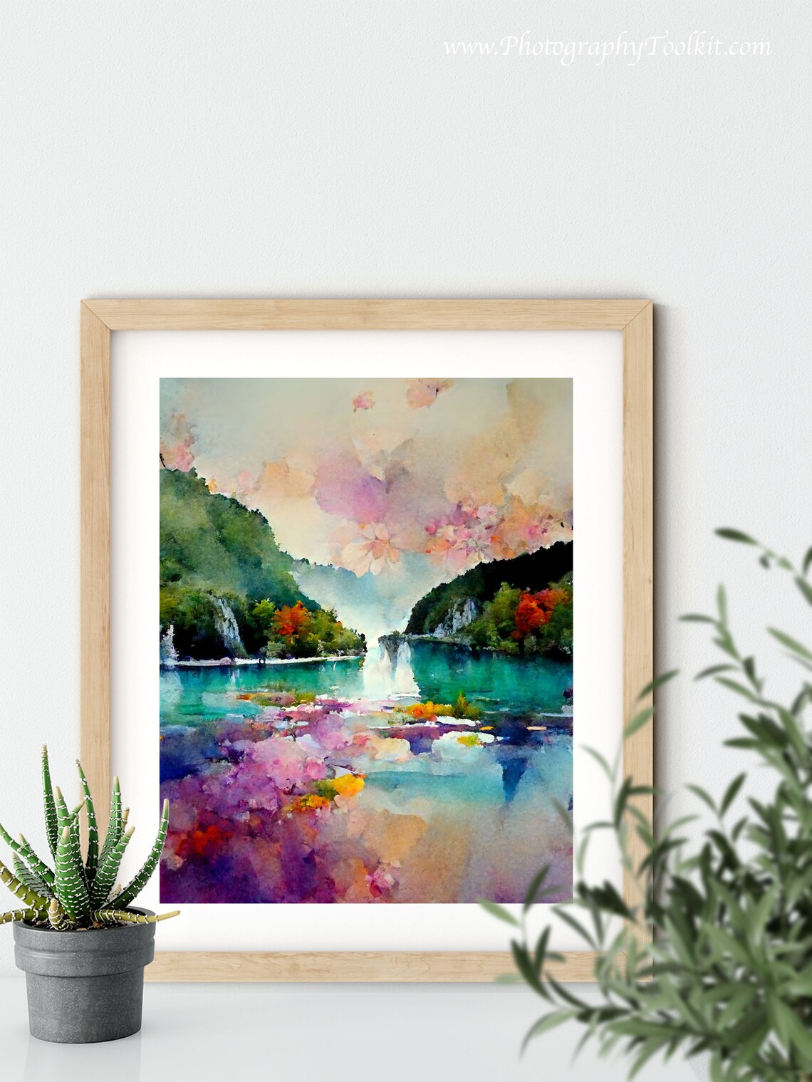 Plitvice Lakes National Park Travel Poster, Neutral Landscape - Image 5