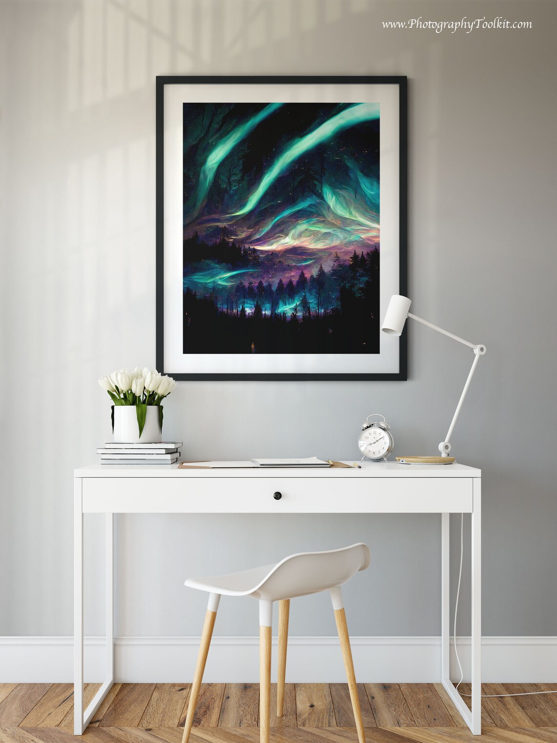 Aurora Borealis Night Sky Poster, Northern Lights - Image 2