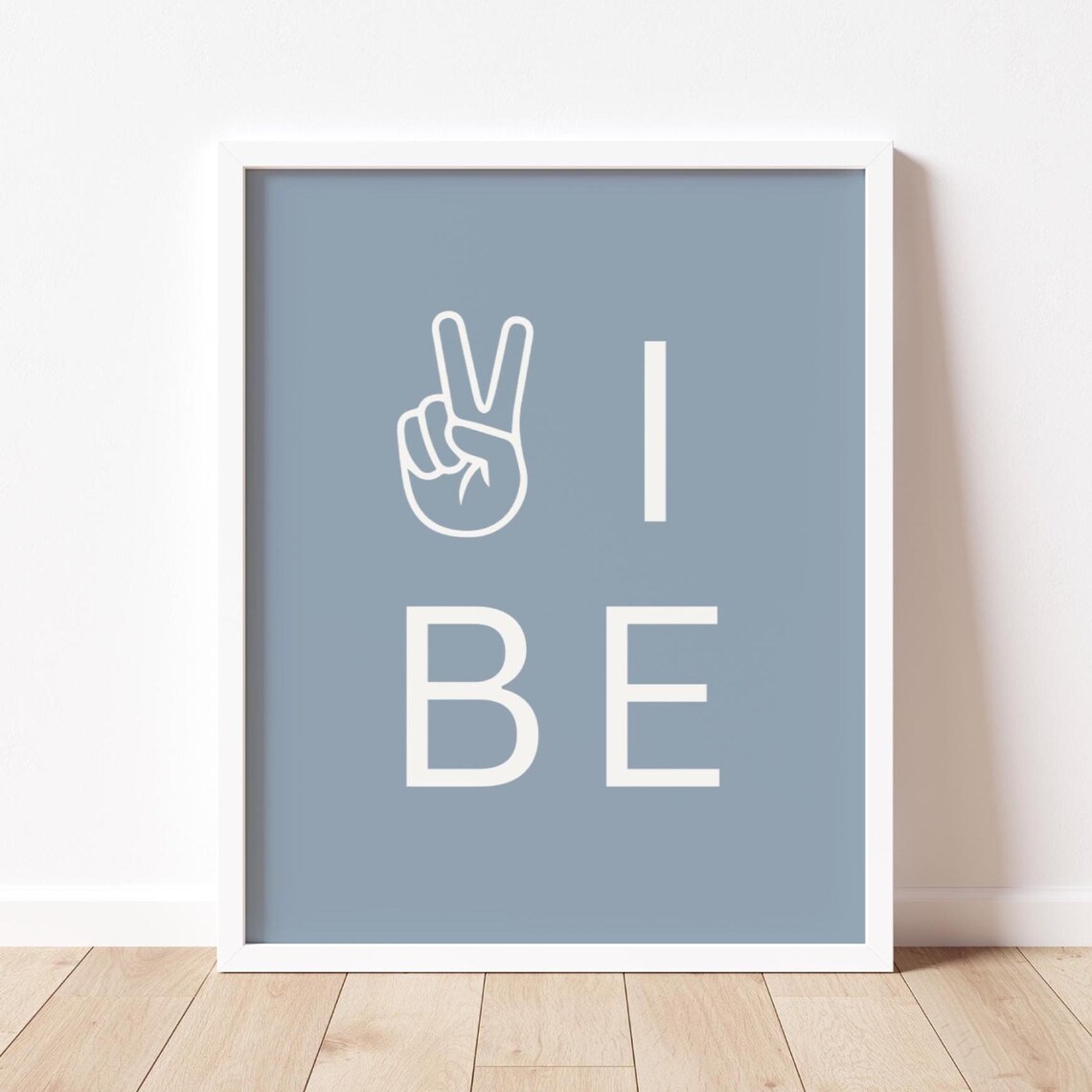 Blue And White Boy Room Peace Sign Playroom Art Print
