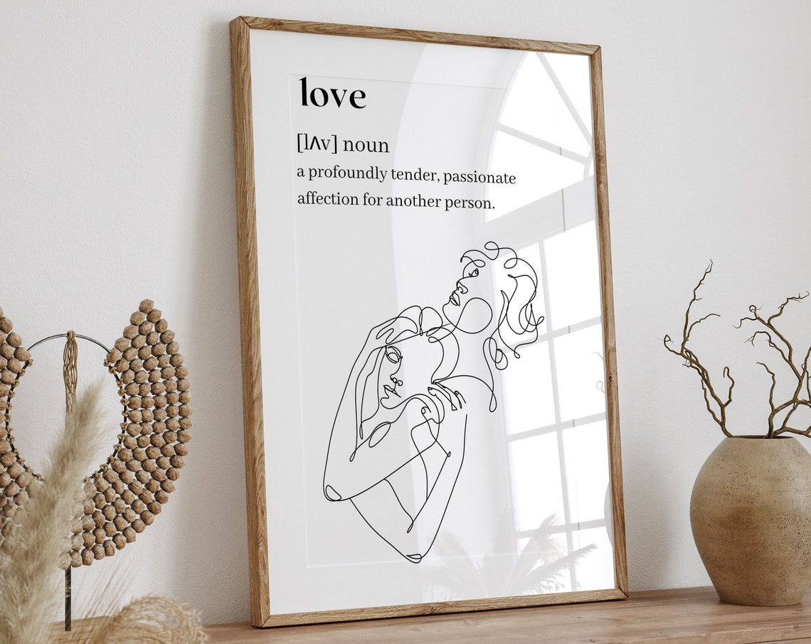 Love Dictionary Definition Line Art Couple Minimalist Poster - Image 7