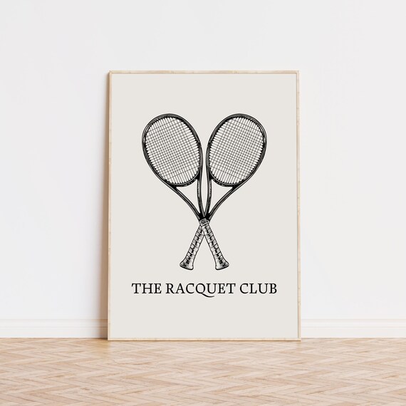 The Racquet Club Crossed Vintage Tennis Racquets Sports Poster