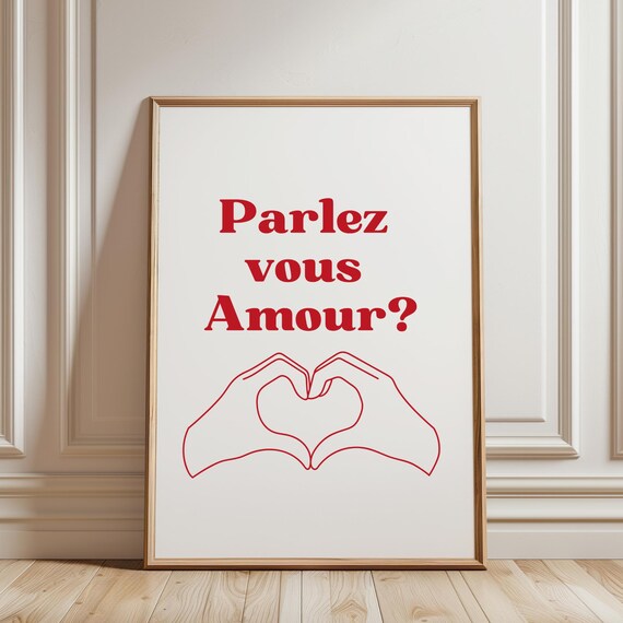 Love Wall Art Minimalist Bedroom Decoration Amour Print Cute Valentines Day Home French Poster Message