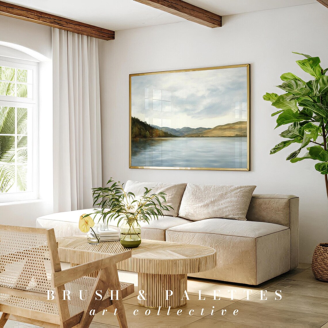 Peaceful Lake Landscape Vintage Nature Scene Art Print - Image 2