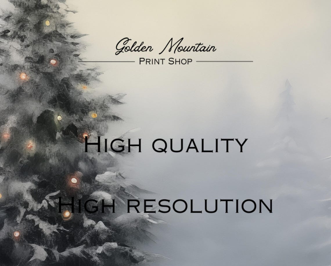 Moonlit Snowy Christmas Tree Night Forest Winter Holiday Poster - Image 2