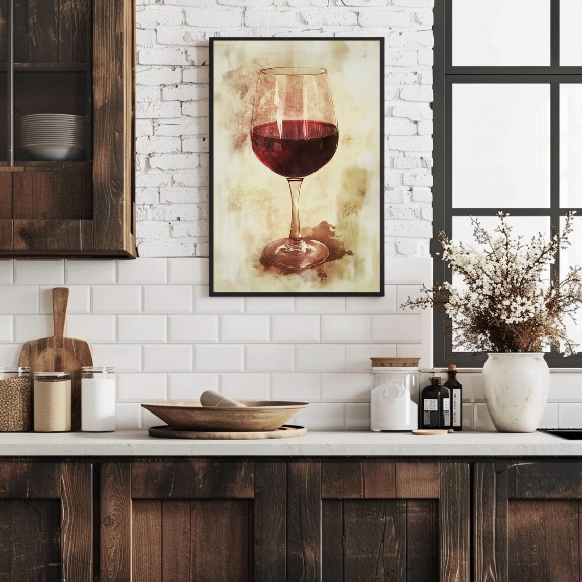 Vintage Wine Poster, Rustic Vineyard Decor - Image 4