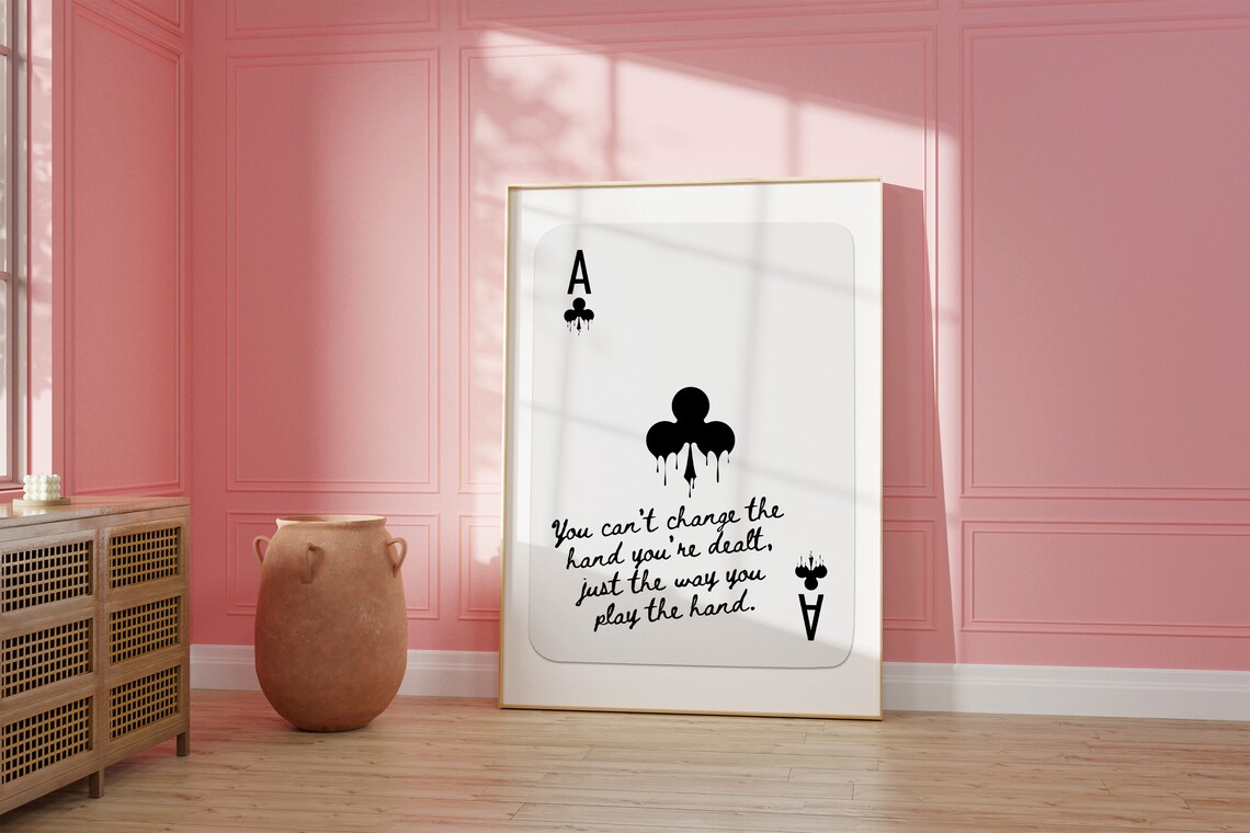 Playing Card Quote Print, Retro Ace of Clubs - Image 3