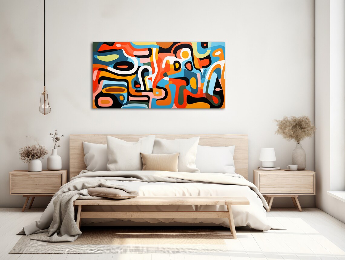 Mid-Century Modern Geometric Mosaic Art Print - Image 2