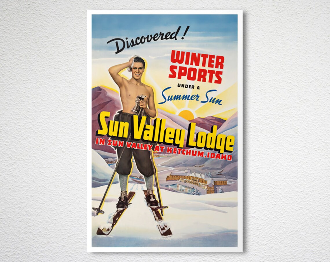 Sun Valley Lodge Vintage Ski Poster Poster Paper Or Giclee Print Gift Idea - Image 2