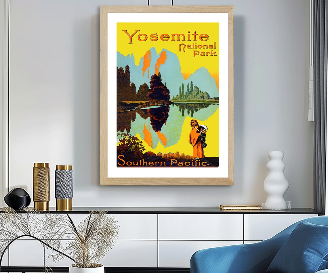 Yosemite National Park Southern Pacific Vintage Railroad Sunset Poster - Image 3