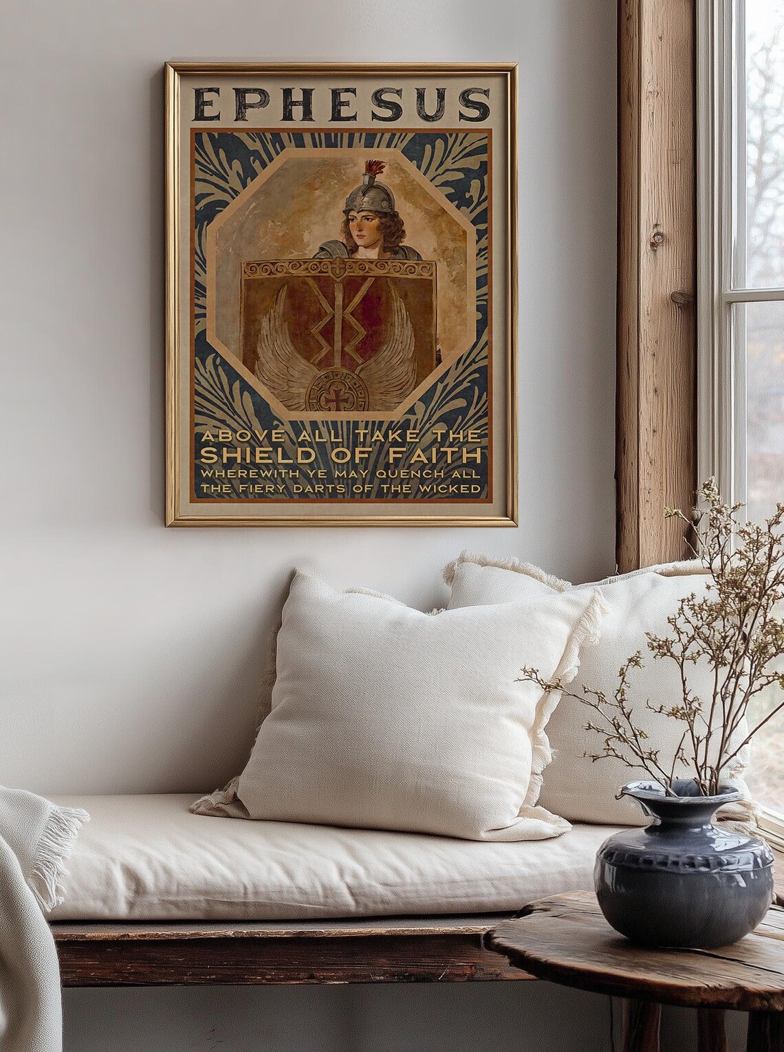 Ephesians Art Deco Poster Shield Of Faith Ephesus Armor God - Image 2
