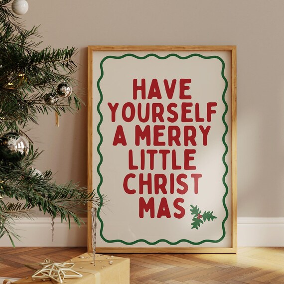Have Yourself A Merry Little Christmas Bold Red Classic Poster