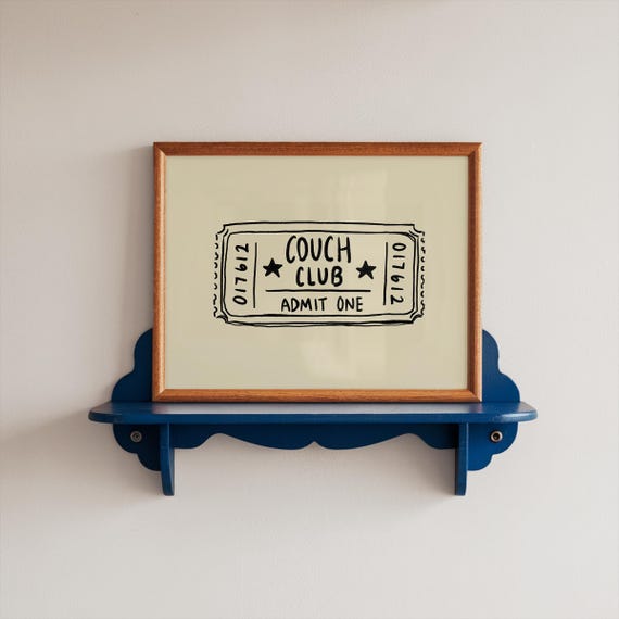 Couch Club Ticket Print Trendy Minimalistic Living Room Art