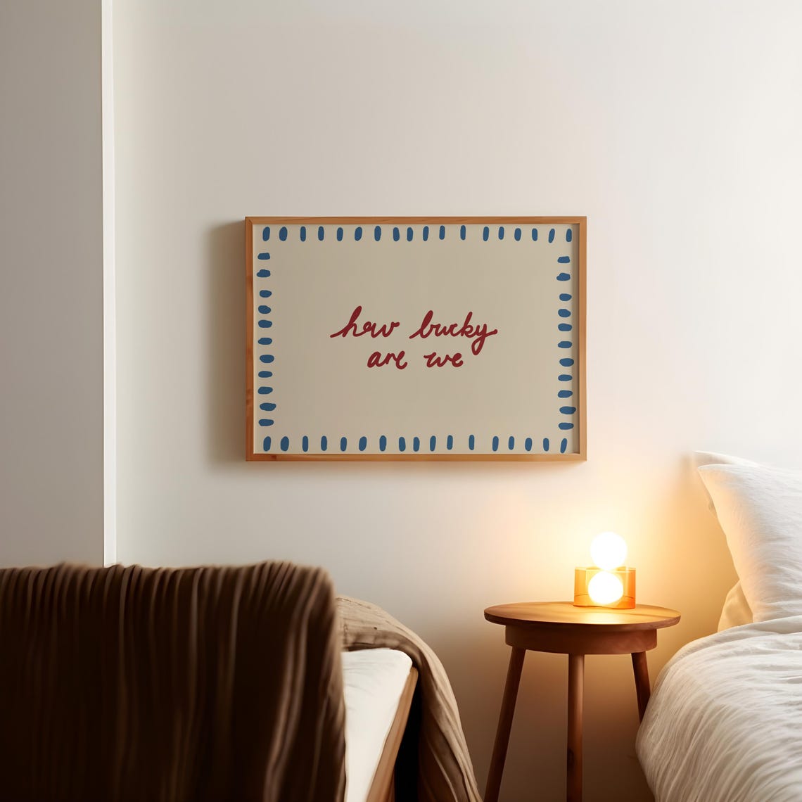 How Lucky Are We Red Handwritten Script Gratitude Quote Poster