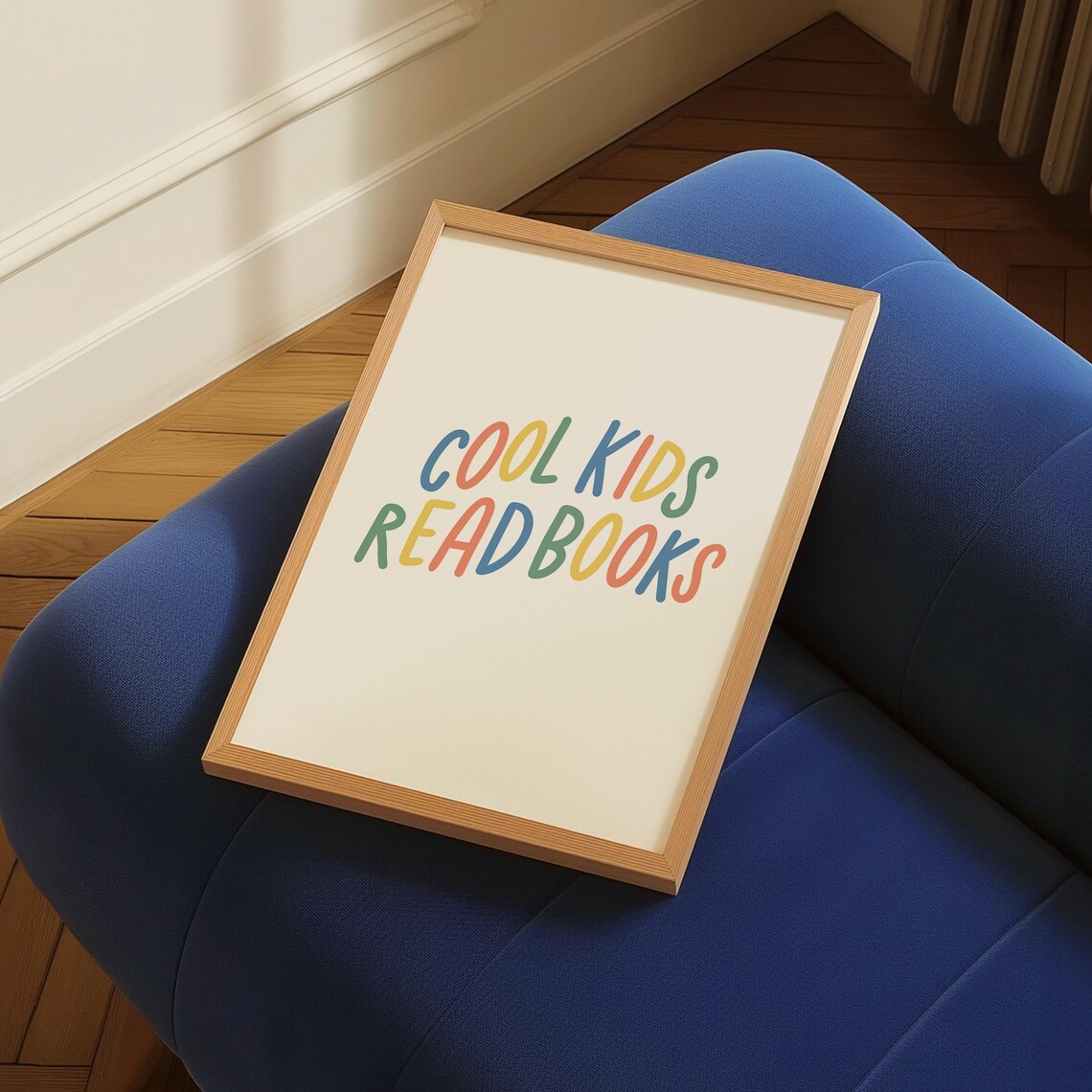 Cool Kids Read Books Rainbow Lettering Poster
