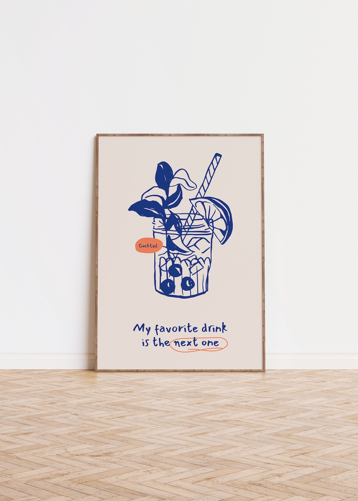 Cocktail Bar Cart Decor Art Print, Happy Hour