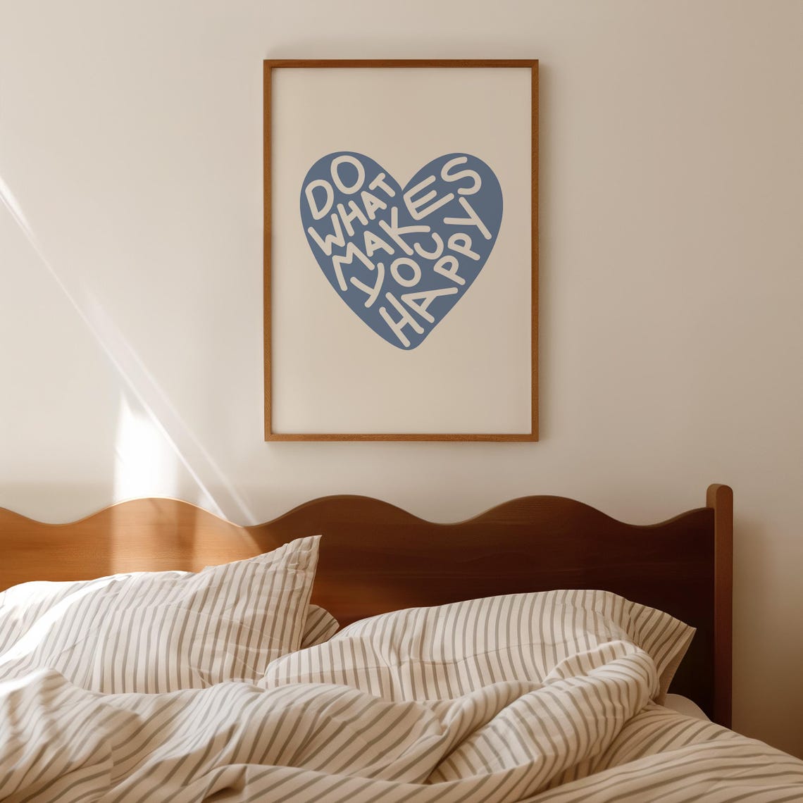 Do What Makes You Happy Blue Heart Typography Quote Art Poster