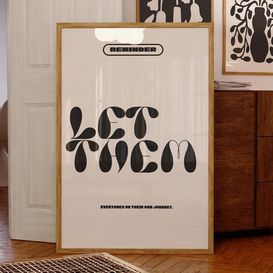 Let Them Quote Reminder Retro Bold Typography Cream Art Poster