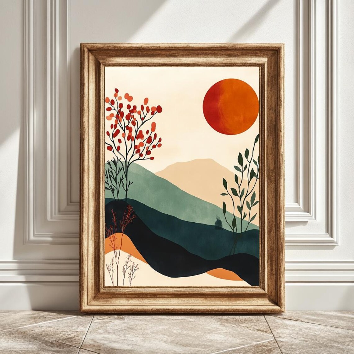 Pastel Nature Abstract, Boho Style Art Print