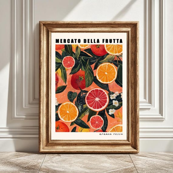 Blood Oranges Art Print, Kitchen Wall Art